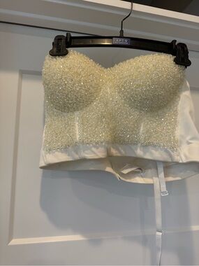 Embellished Ivory Beaded Bandeau Bralette - Women’s Intimates